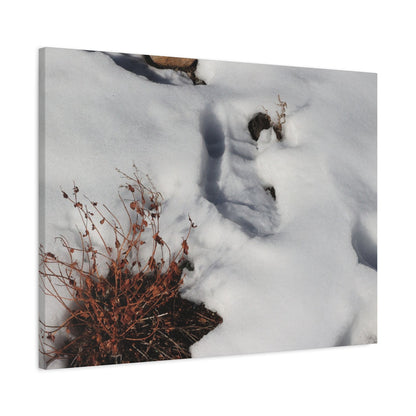 Snow's Tender Embrace - Unique Frameless Canvas Wall Art