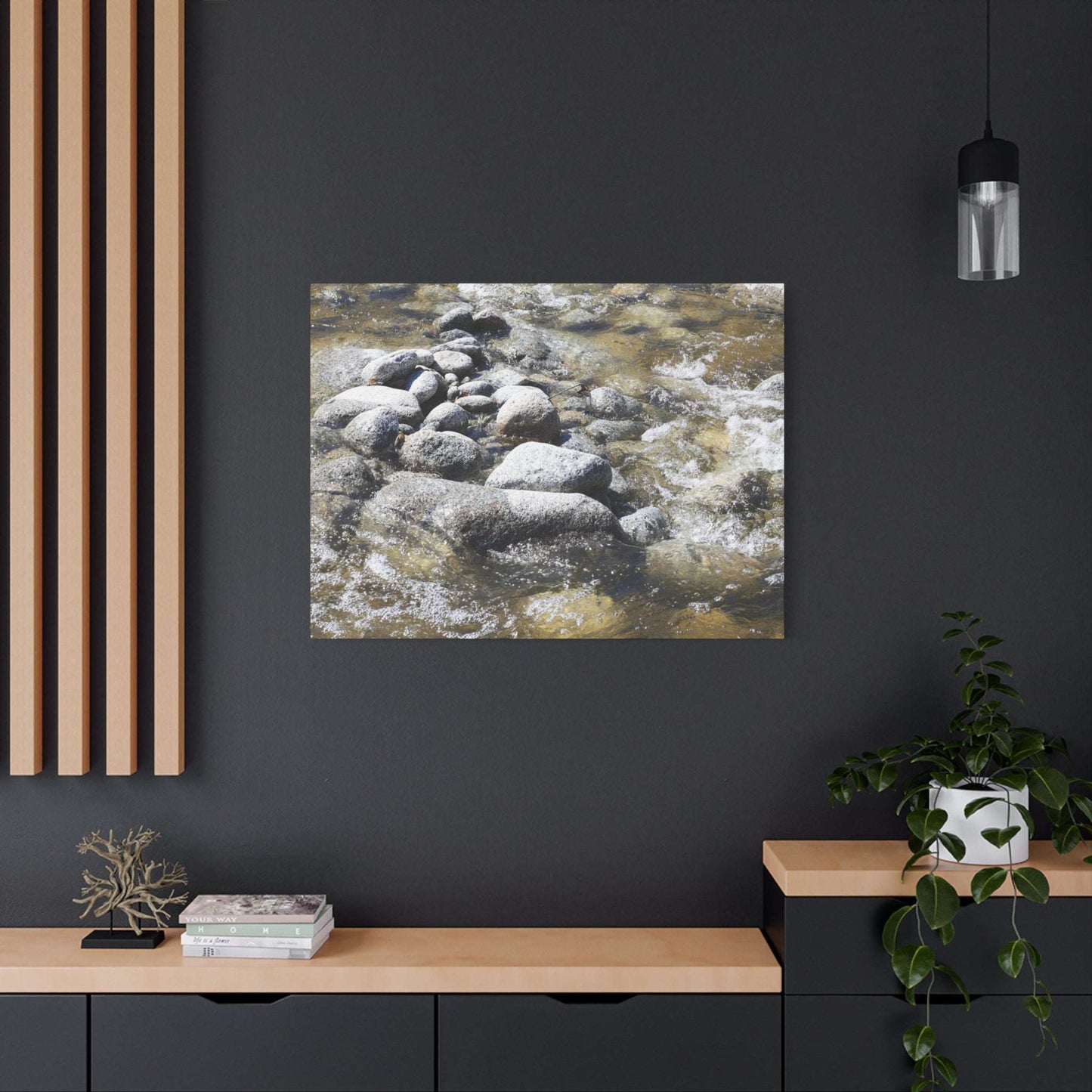 River Stones - Unique Frameless Canvas Wall Art - Art By Earth