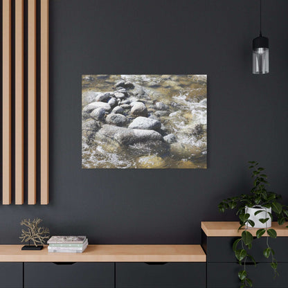 River Stones - Unique Frameless Canvas Wall Art - Art By Earth