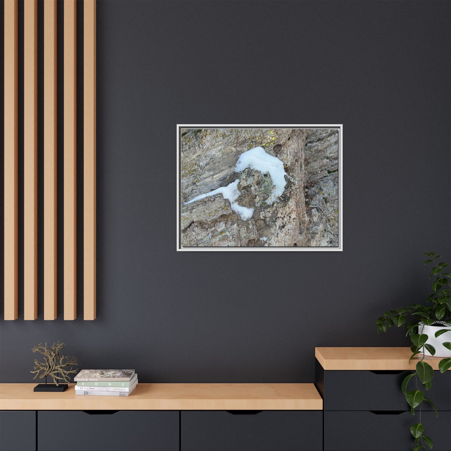 Lichen's Embrace - Unique Stretched Canvas Wall Art