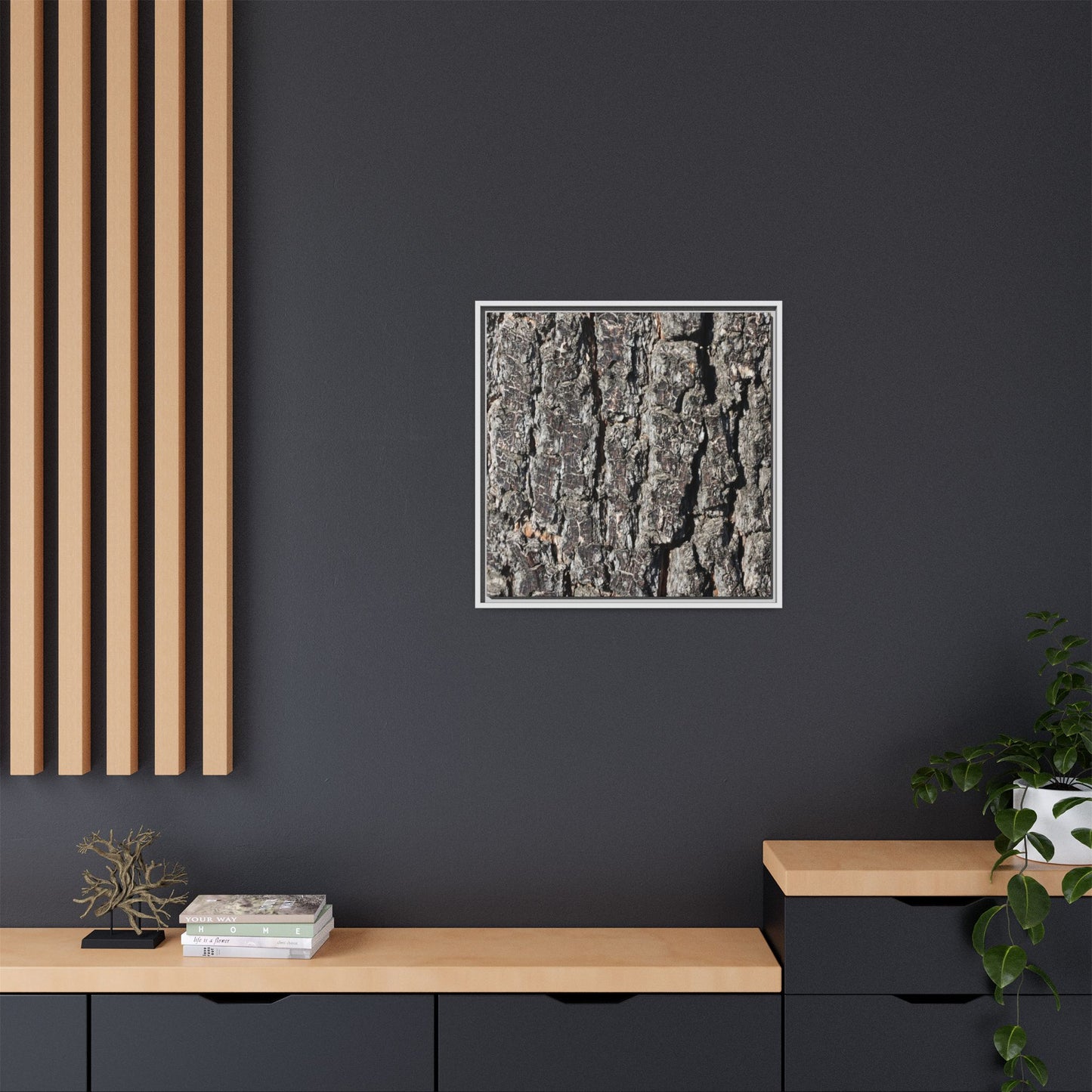 Bark Study in Gray - Unique Stretched Canvas Wall Art - Art By Earth