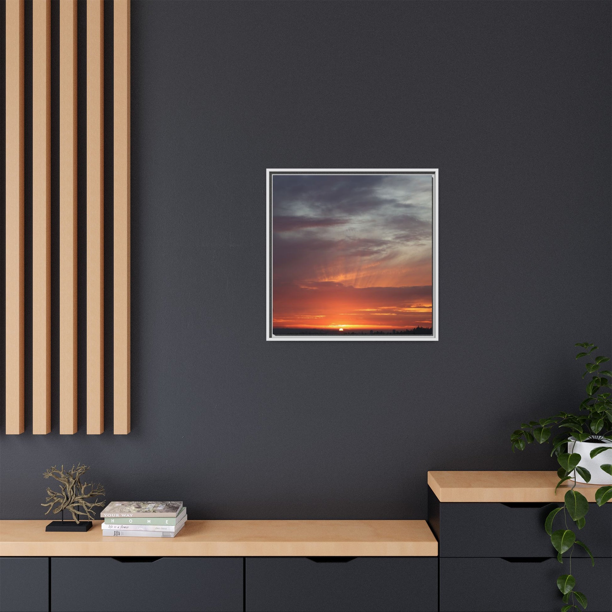 Fiery Horizon - Unique Stretched Canvas Wall Art - Art By Earth