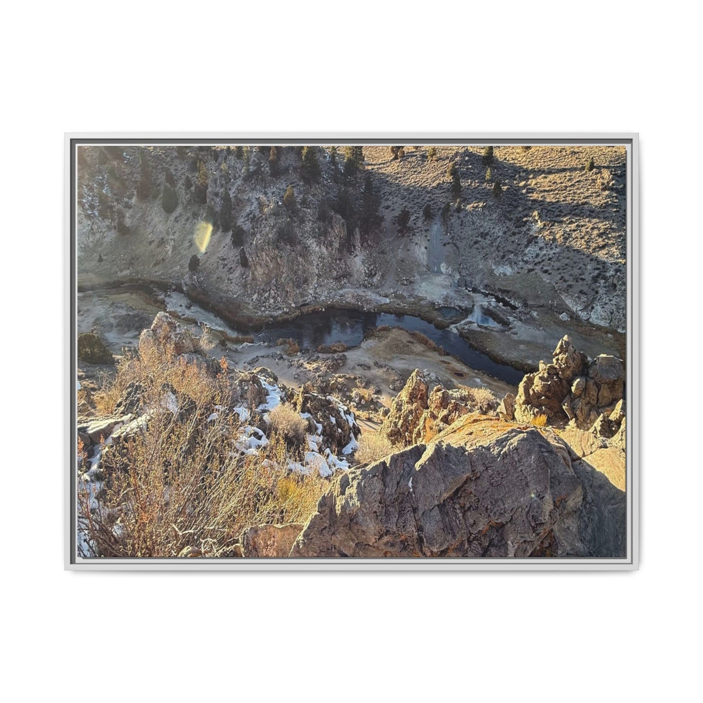 Fractured Landscape at Dawn - Unique Stretched Canvas Wall Art