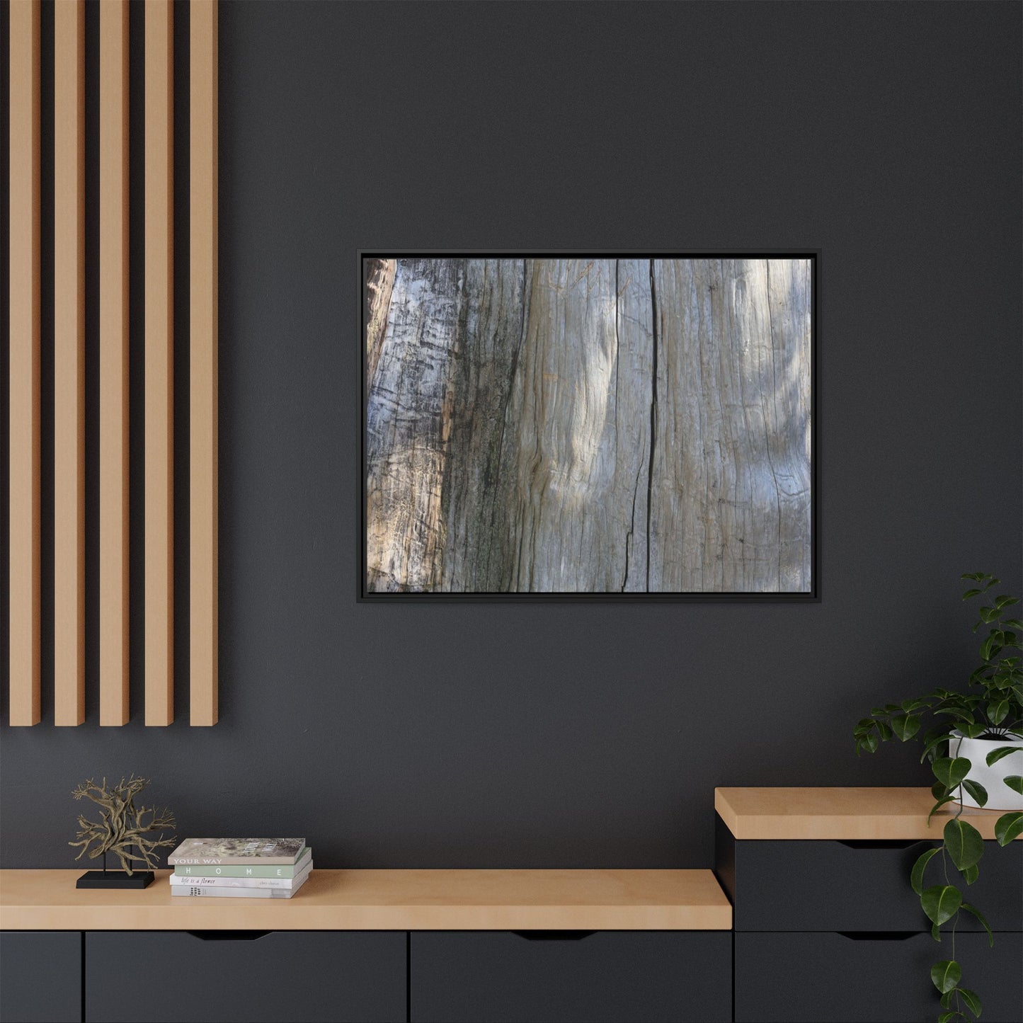 Cracked Timber Texture - Unique Stretched Canvas Wall Art