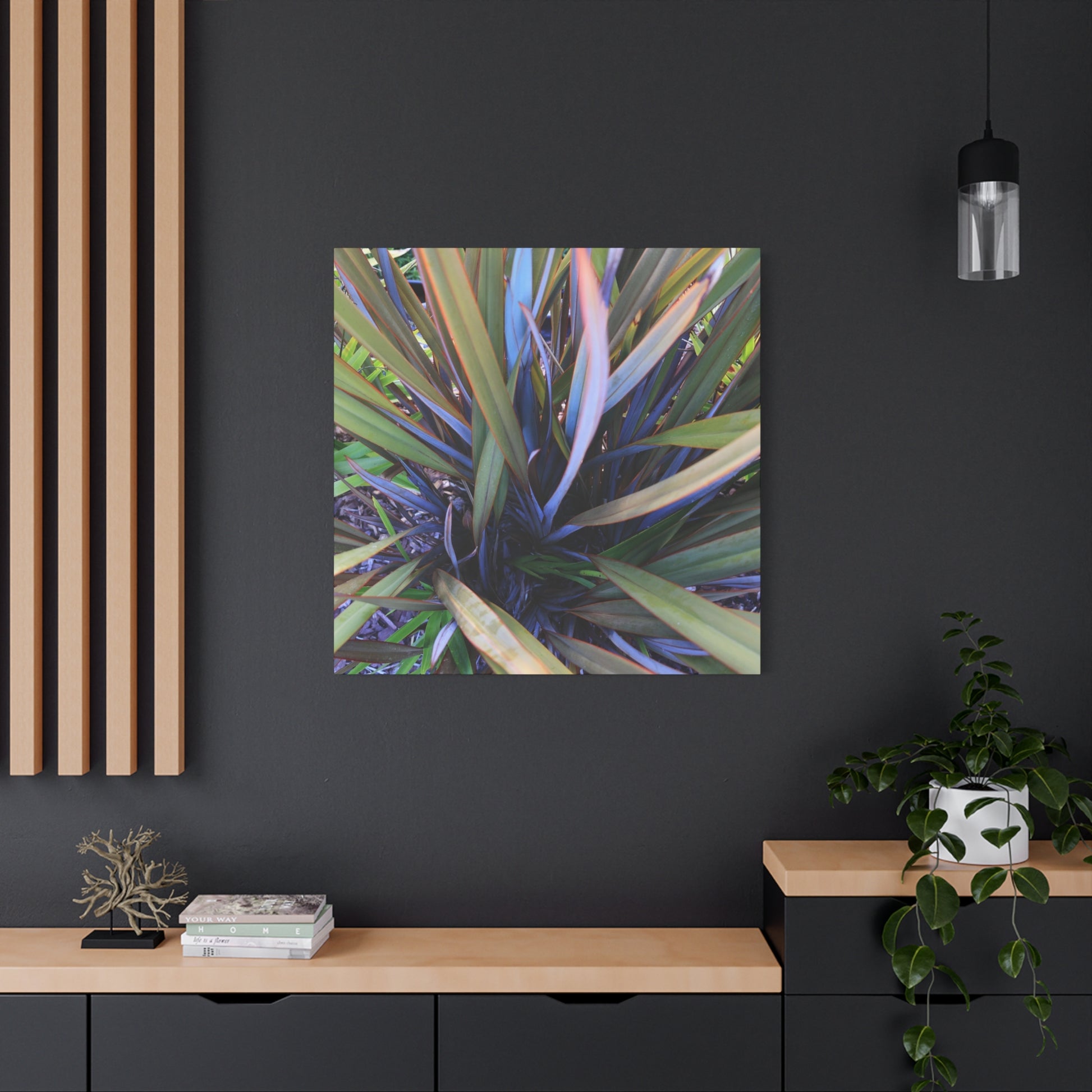 Twisted Blades of Verdant Symphony - Unique Frameless Canvas Wall Art - Art By Earth
