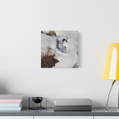 Snow's Tender Embrace - Unique Frameless Canvas Wall Art