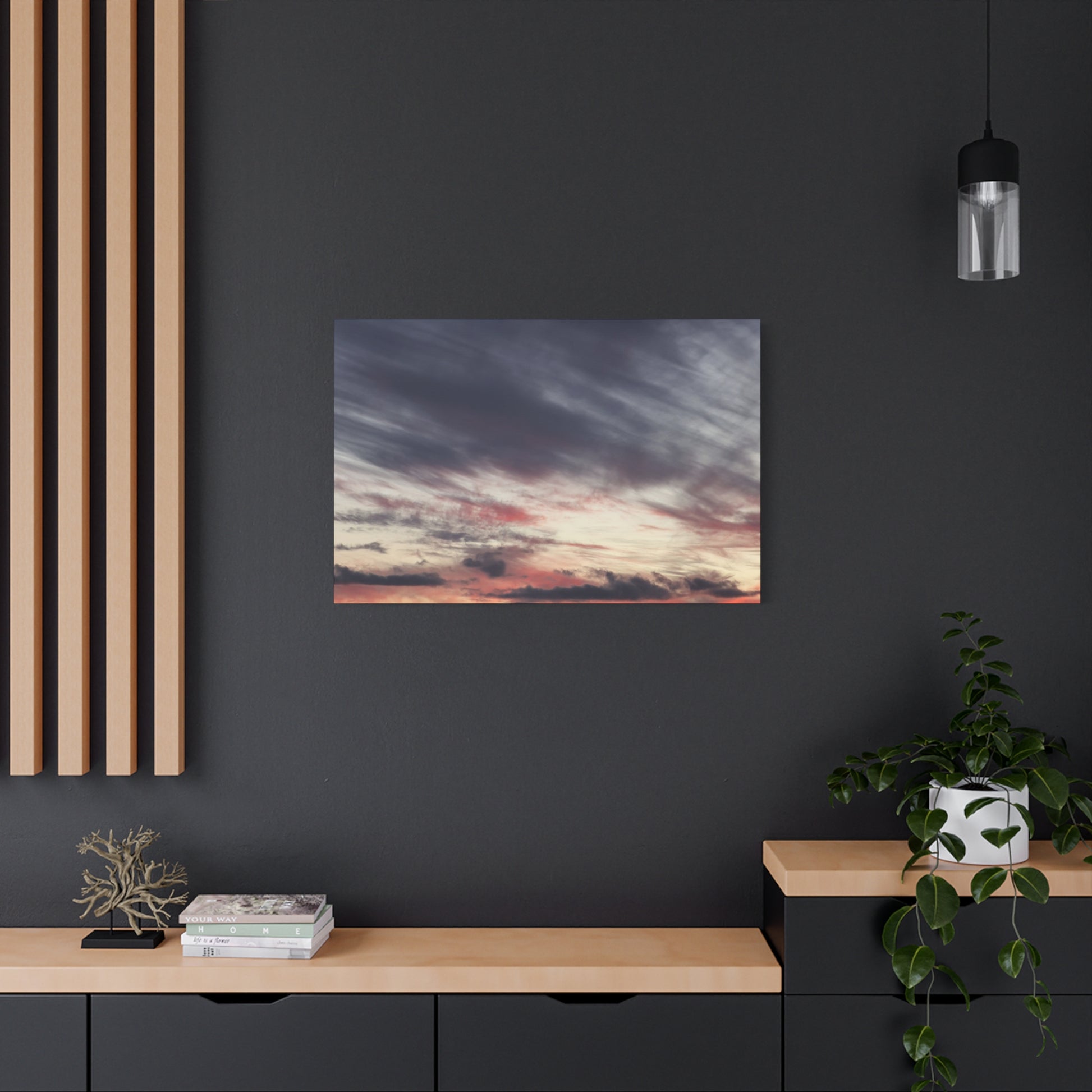 Sunset Over Mountains - Unique Frameless Canvas Wall Art - Art By Earth