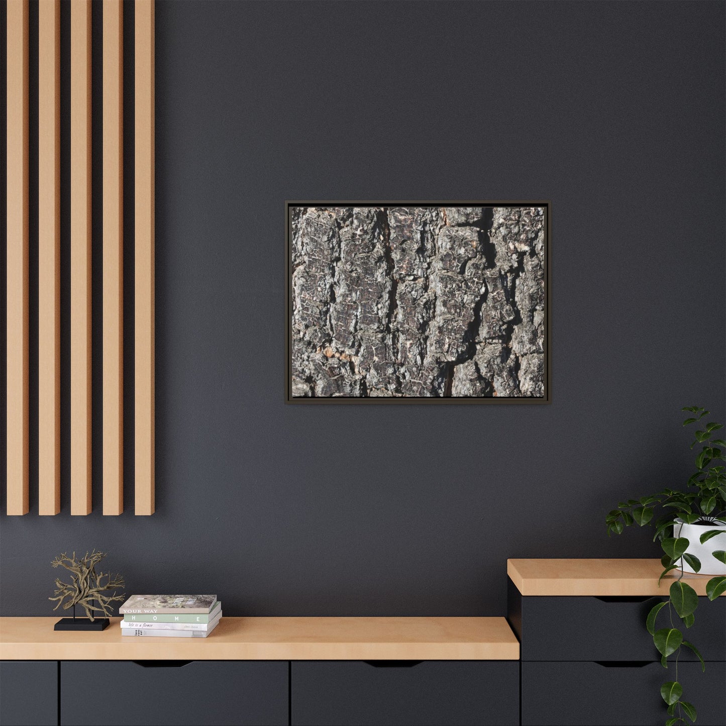 Bark Study in Gray - Unique Stretched Canvas Wall Art - Art By Earth