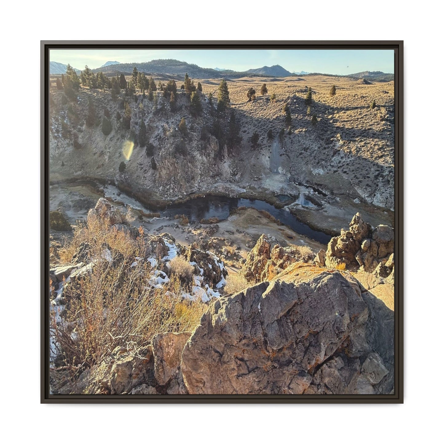 Fractured Landscape at Dawn - Unique Stretched Canvas Wall Art