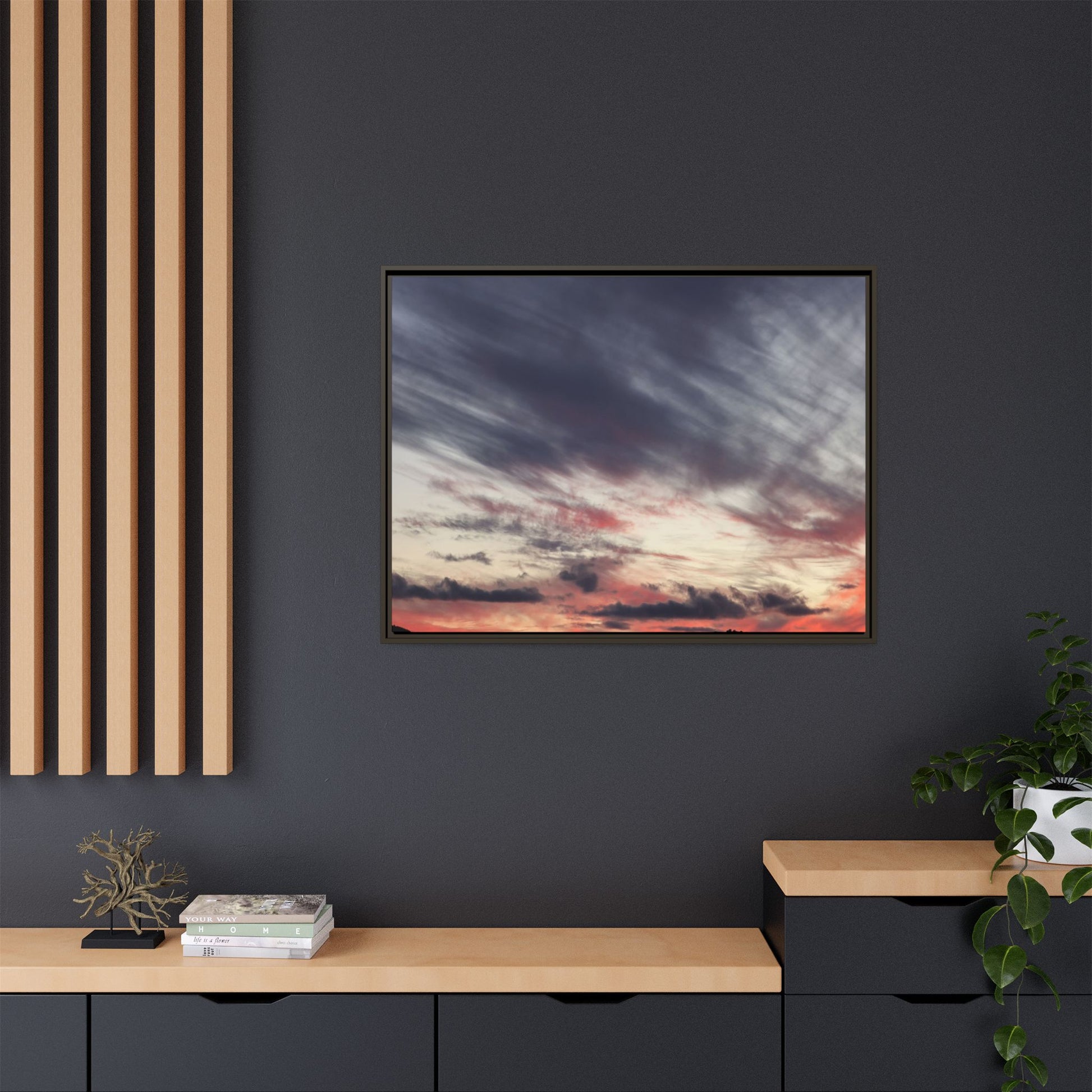 Fiery Sky at Dusk - Unique Stretched Canvas Wall Art - Art By Earth