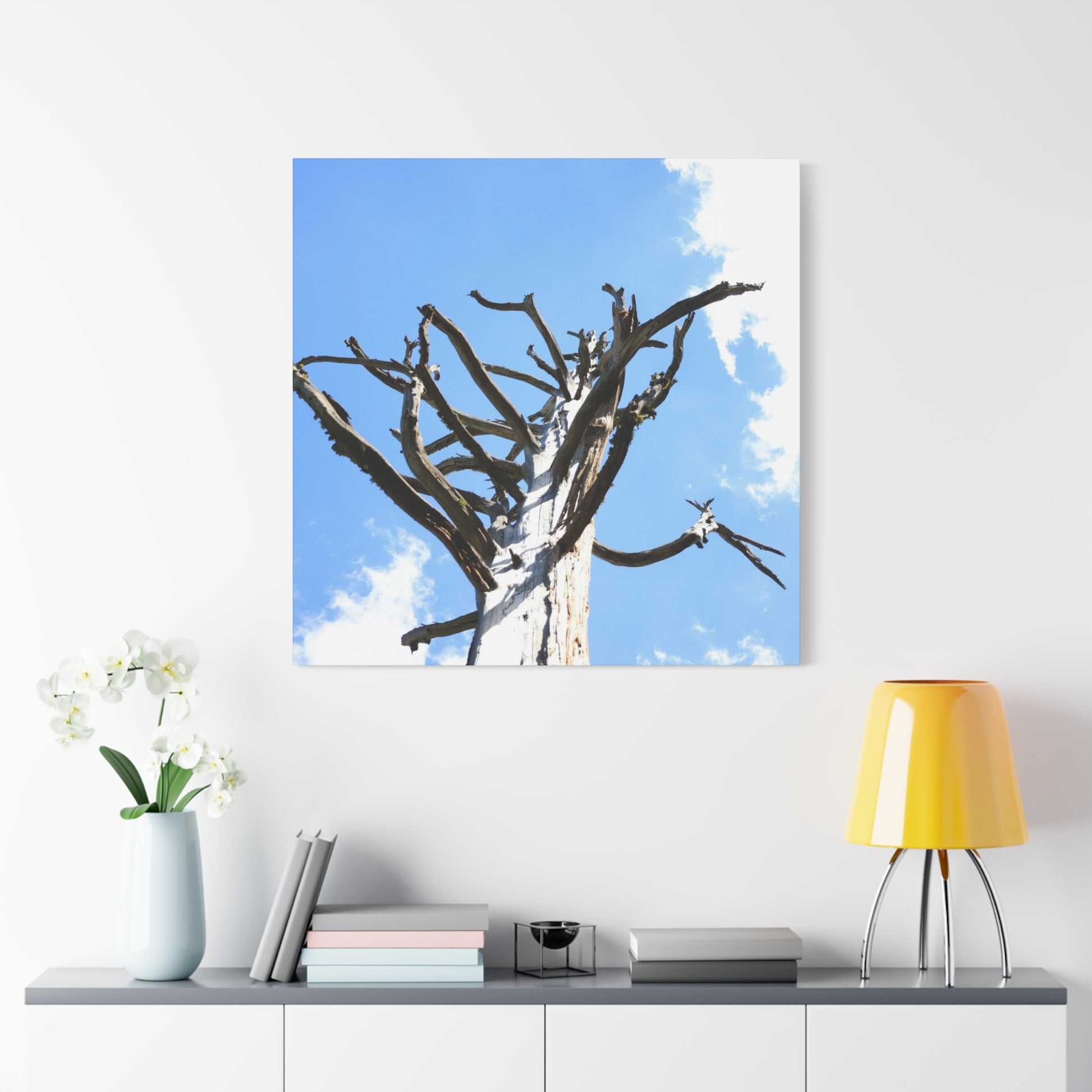 Skeletal Branches Reaching - Unique Frameless Canvas Wall Art - Art By Earth