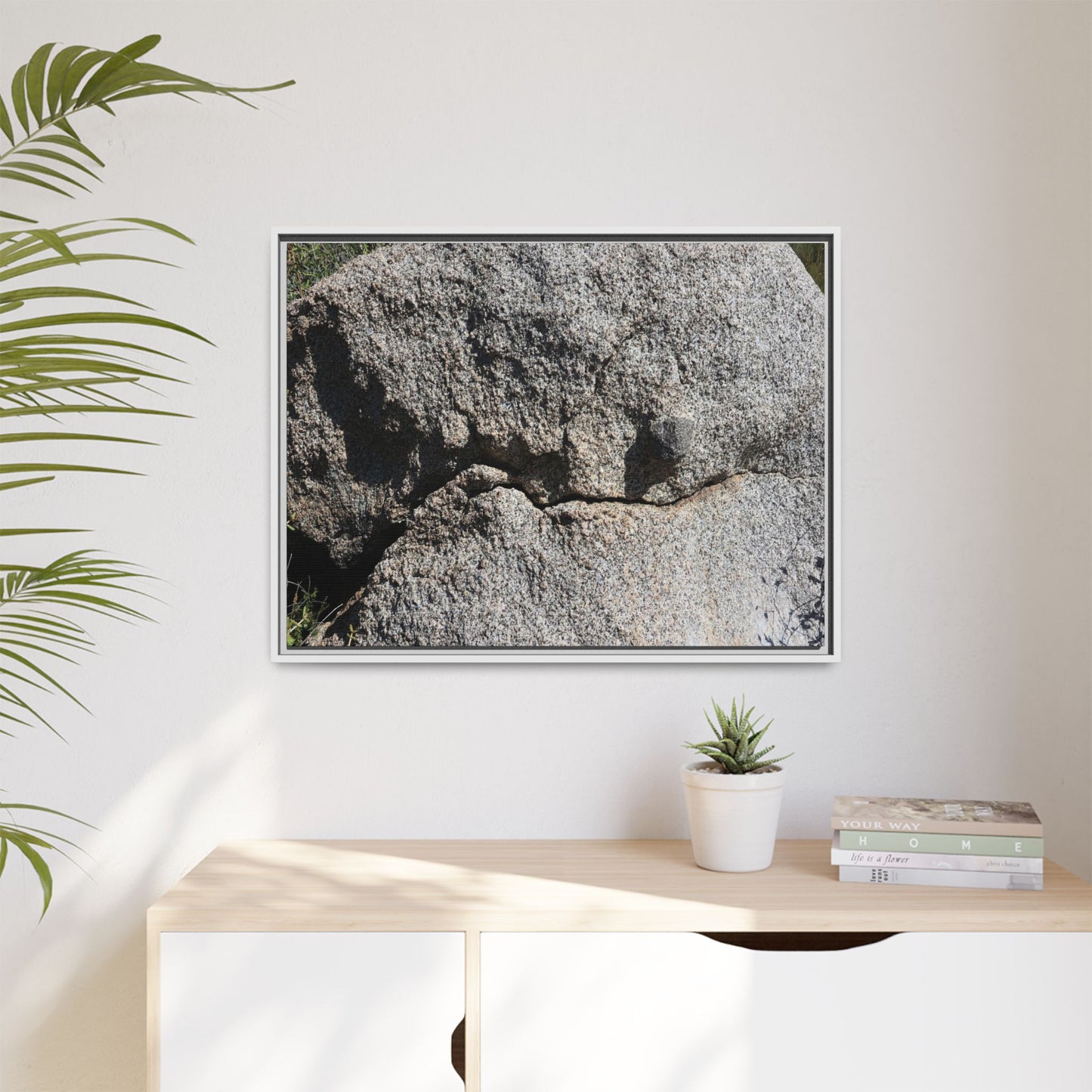 Stone Skull in Desert - Unique Stretched Canvas Wall Art