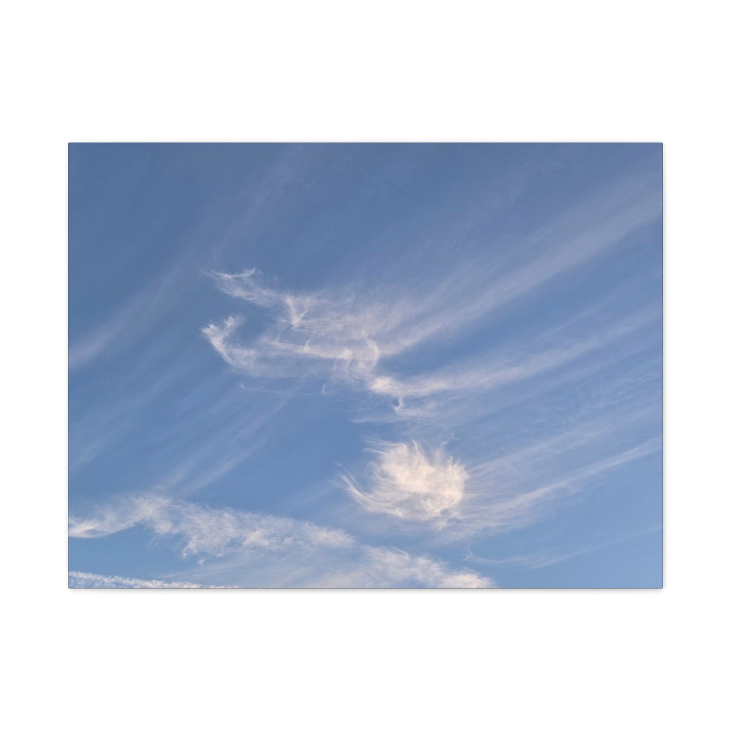 Wispy Whispers of Azure - Unique Frameless Canvas Wall Art - Art By Earth