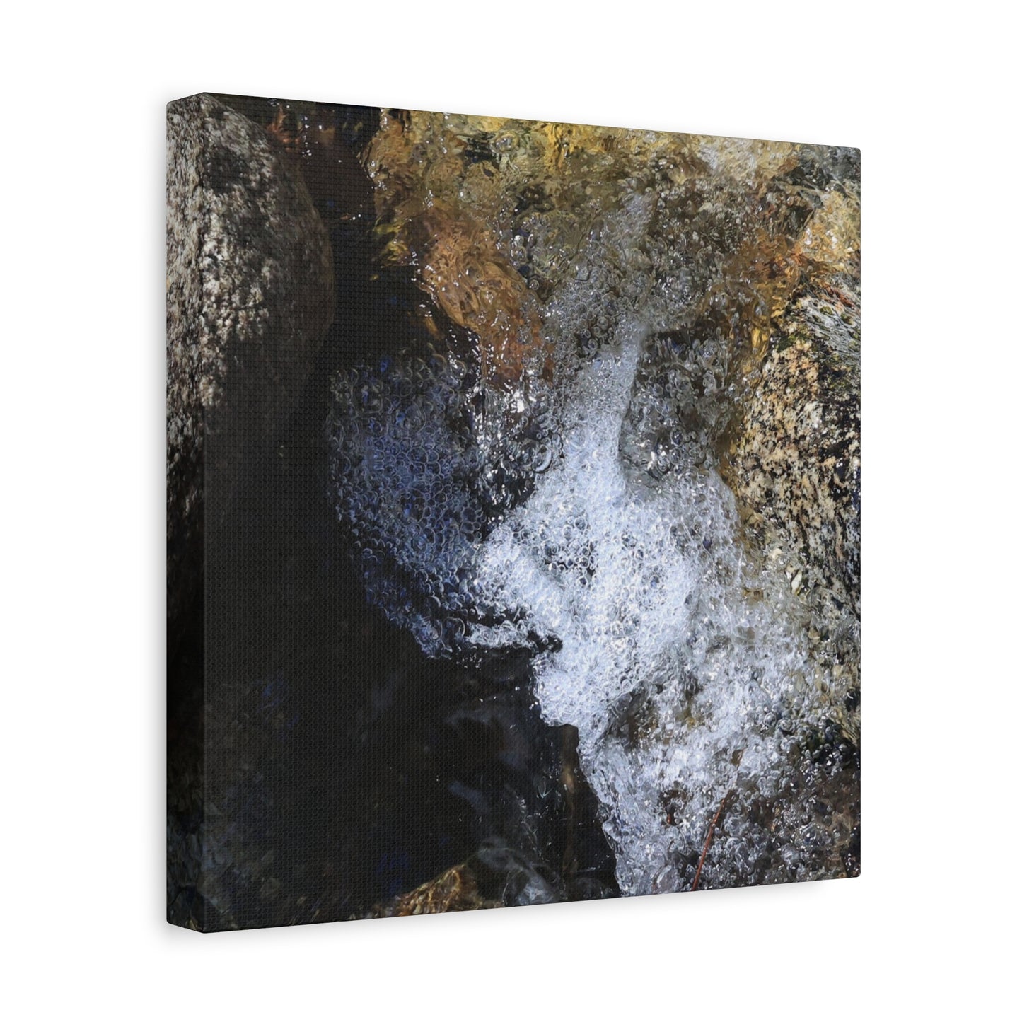 Water's Whisper Between Stone - Unique Frameless Canvas Wall Art - Art By Earth