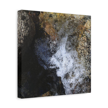 Water's Whisper Between Stone - Unique Frameless Canvas Wall Art - Art By Earth