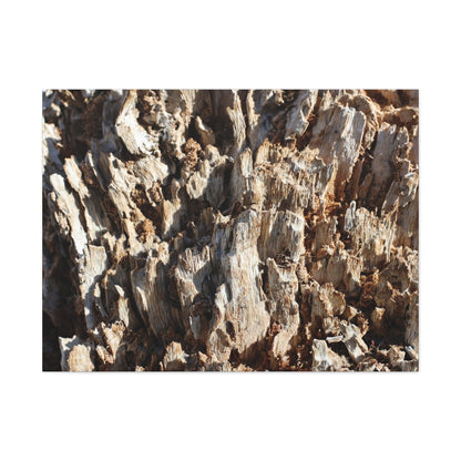 Decaying Bark Symphony - Unique Frameless Canvas Wall Art
