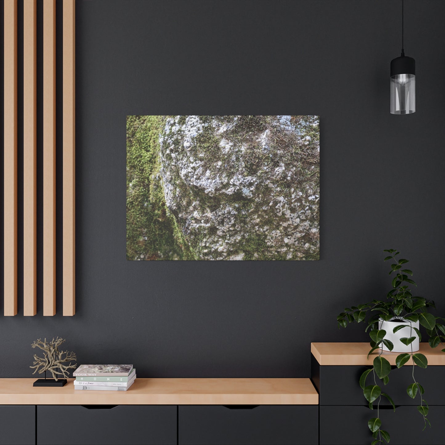 Moss and Stone Whispers - Unique Frameless Canvas Wall Art - Art By Earth