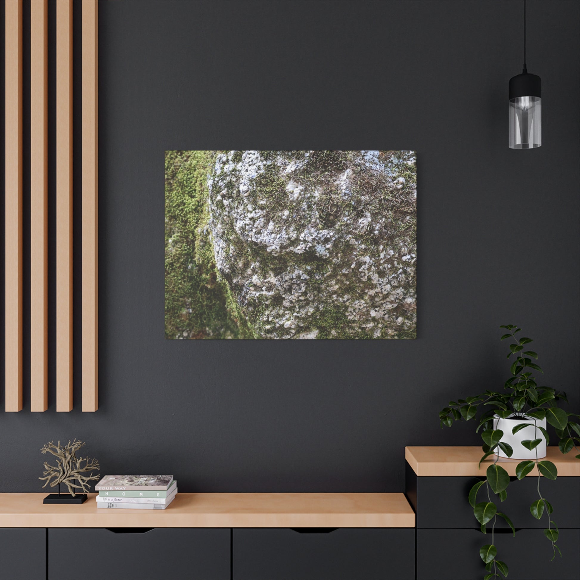 Moss and Stone Whispers - Unique Frameless Canvas Wall Art - Art By Earth