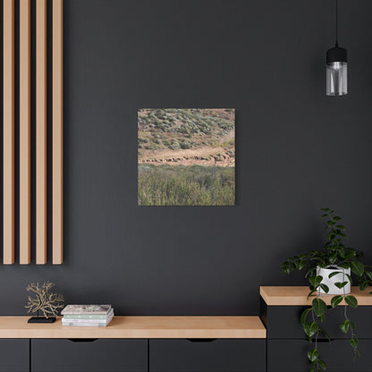 Ancient Dwellings in the Desert Valley - Unique Frameless Canvas Wall Art - Art By Earth