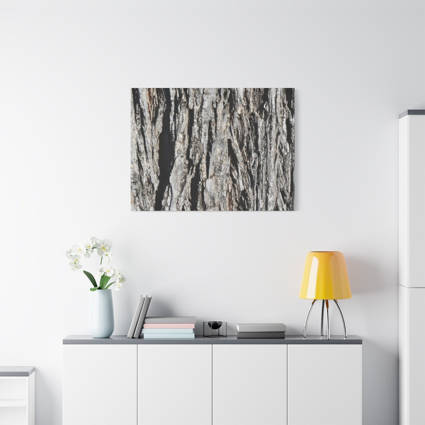 Bark Layers in Monochrome - Unique Frameless Canvas Wall Art - Art By Earth