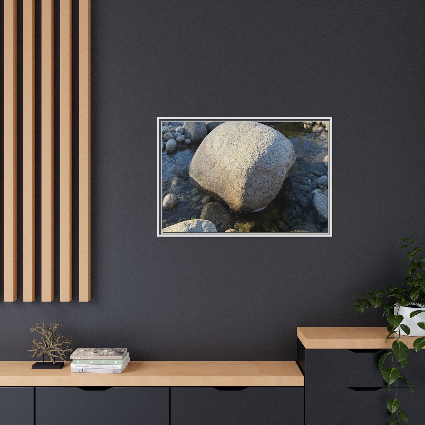 Rocky Riverbed - Unique Stretched Canvas Wall Art - Art By Earth