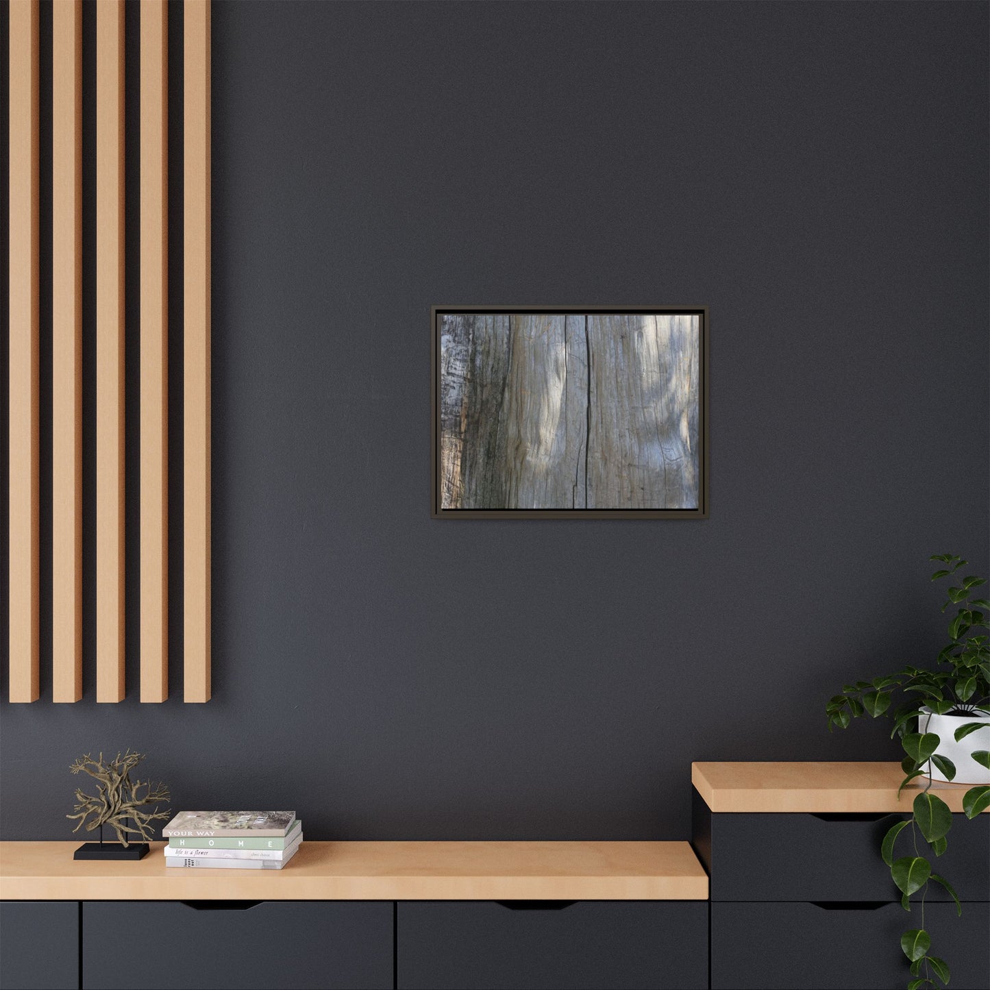 Weathered Wood Surface - Unique Stretched Canvas Wall Art