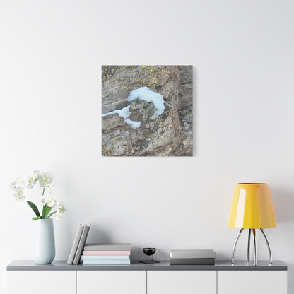 Snow on Stone - Unique Frameless Canvas Wall Art