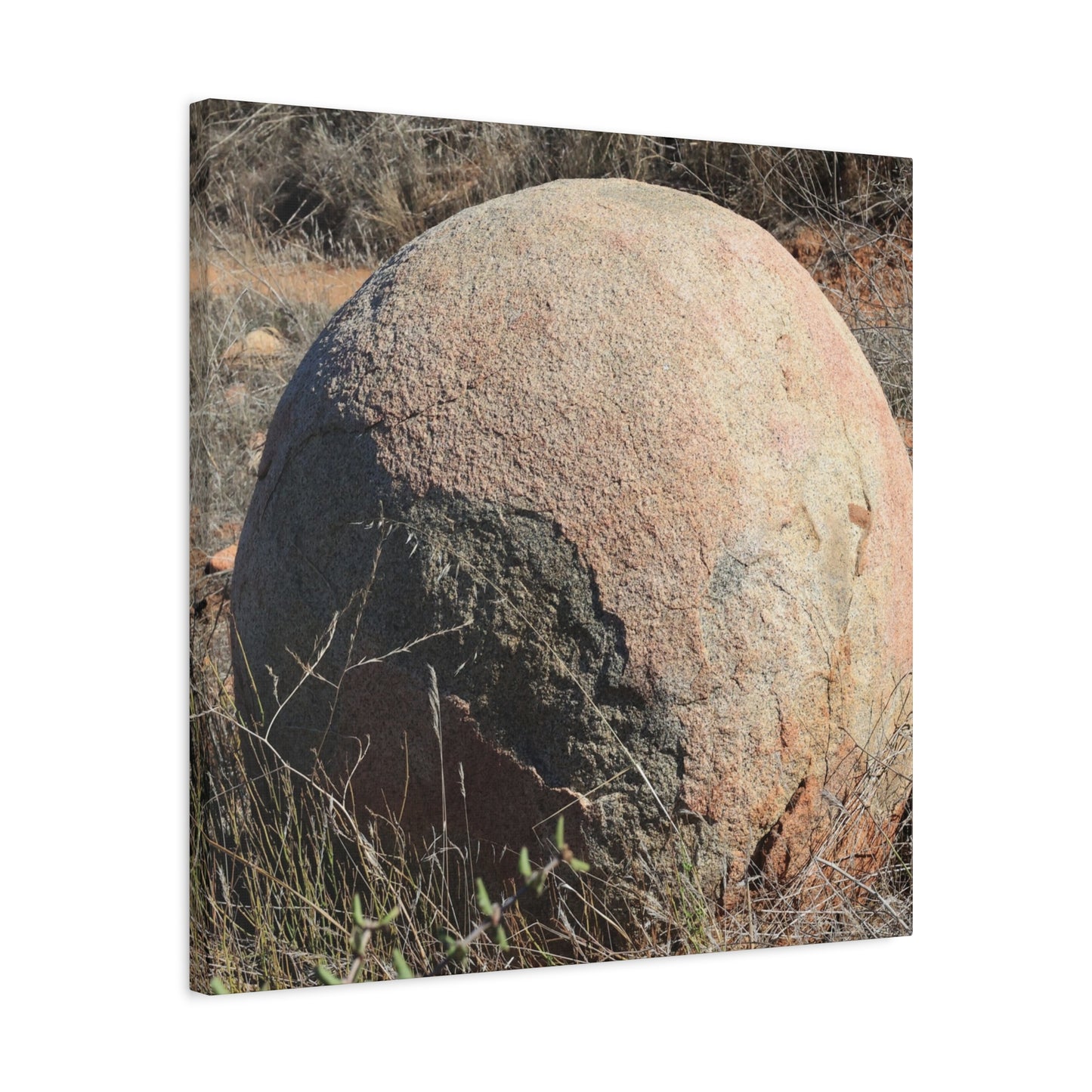 Spherical Stone at Rest - Unique Stretched Canvas Wall Art - Art By Earth