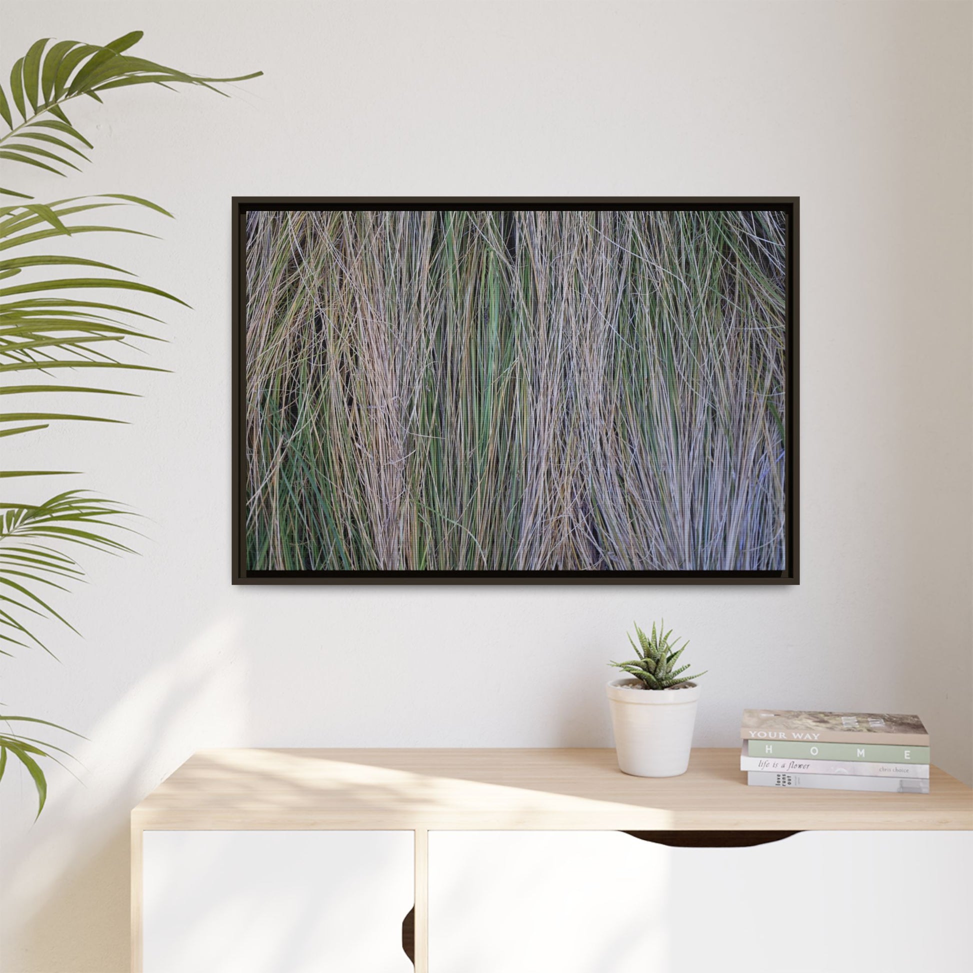 Whispers of Silver Grass - Unique Stretched Canvas Wall Art - Art By Earth