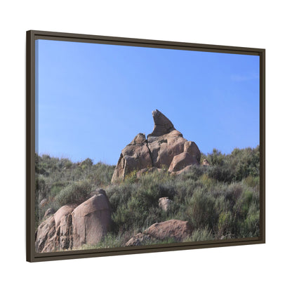 Sagebrush Landscape with Boulder Outcrop - Unique Stretched Canvas Wall Art - Art By Earth