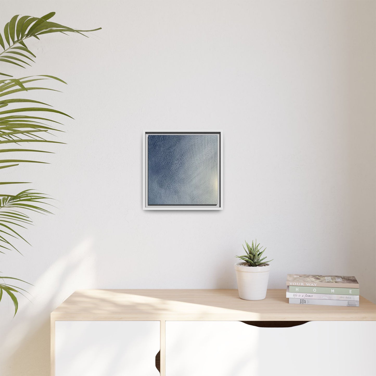 Undulating Whispers of Cerulean Stillness - Unique Stretched Canvas Wall Art - Art By Earth