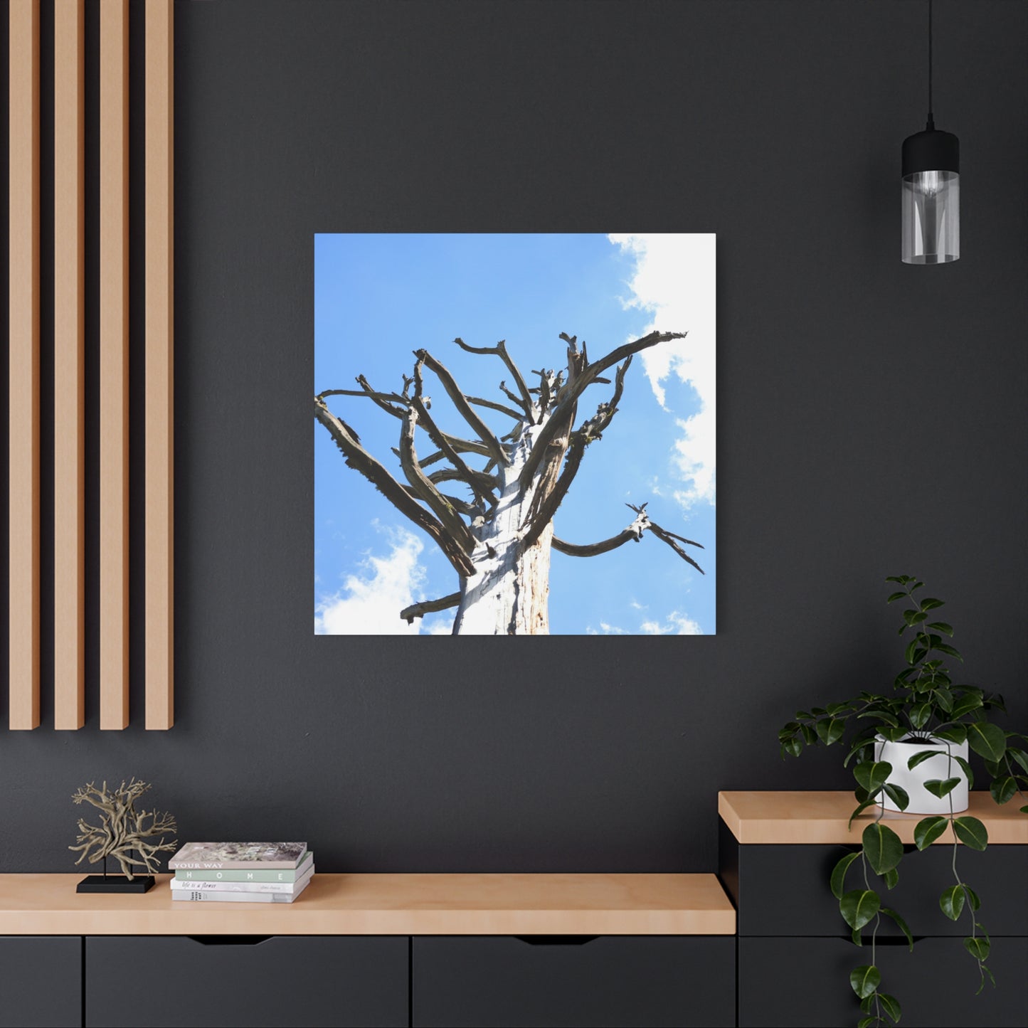 Skeletal Branches Reaching - Unique Frameless Canvas Wall Art - Art By Earth
