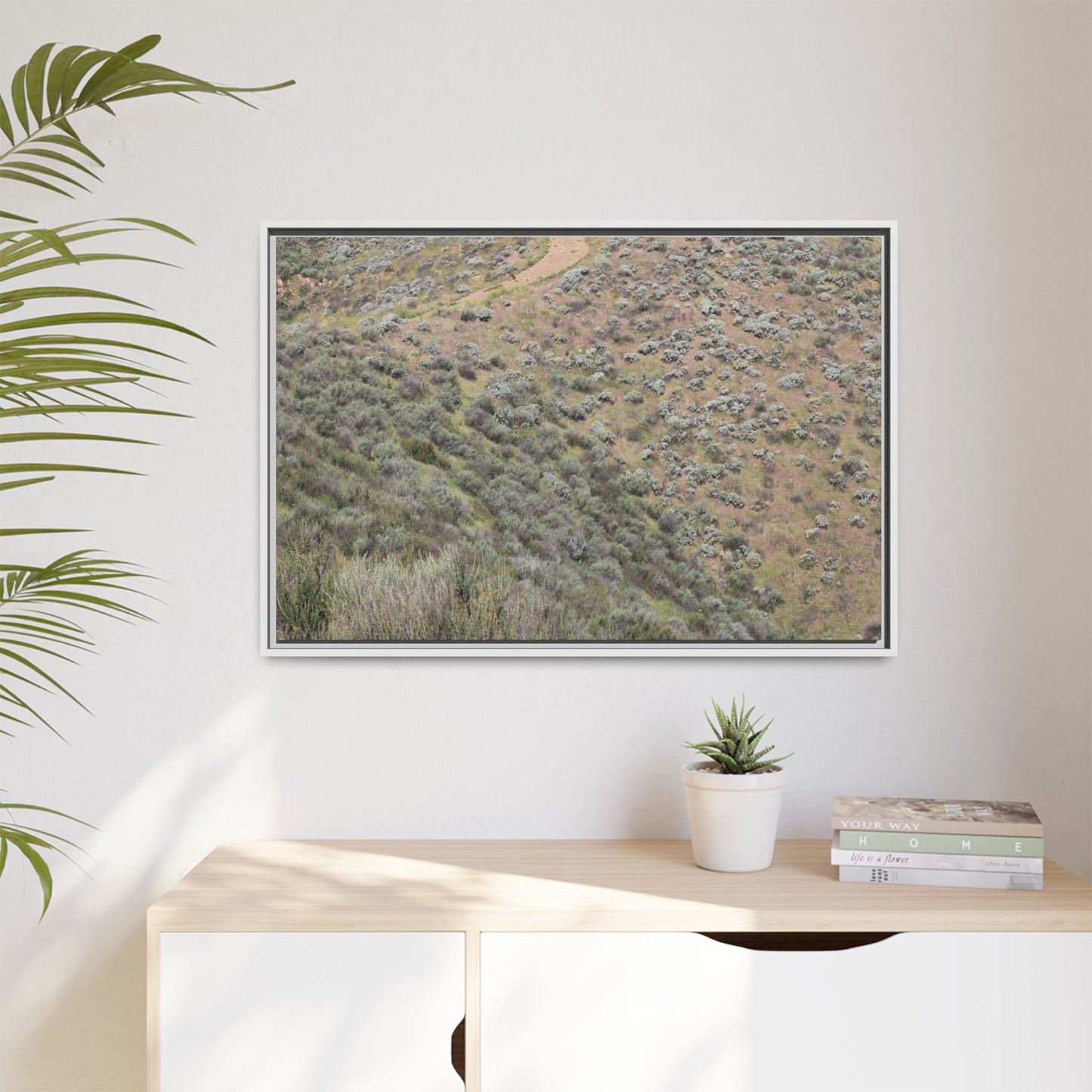 Arid Landscape with Winding Path - Unique Stretched Canvas Wall Art - Art By Earth