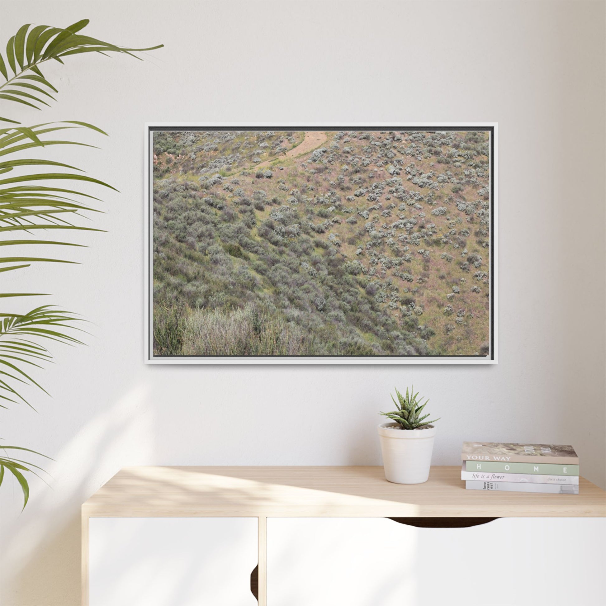 Arid Landscape with Winding Path - Unique Stretched Canvas Wall Art - Art By Earth