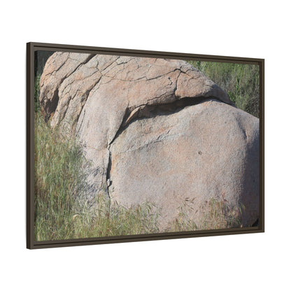 Stone Head Emerging from Earth - Unique Stretched Canvas Wall Art - Art By Earth