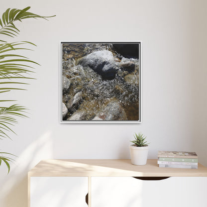 Water's Dance Over Stone - Unique Stretched Canvas Wall Art - Art By Earth