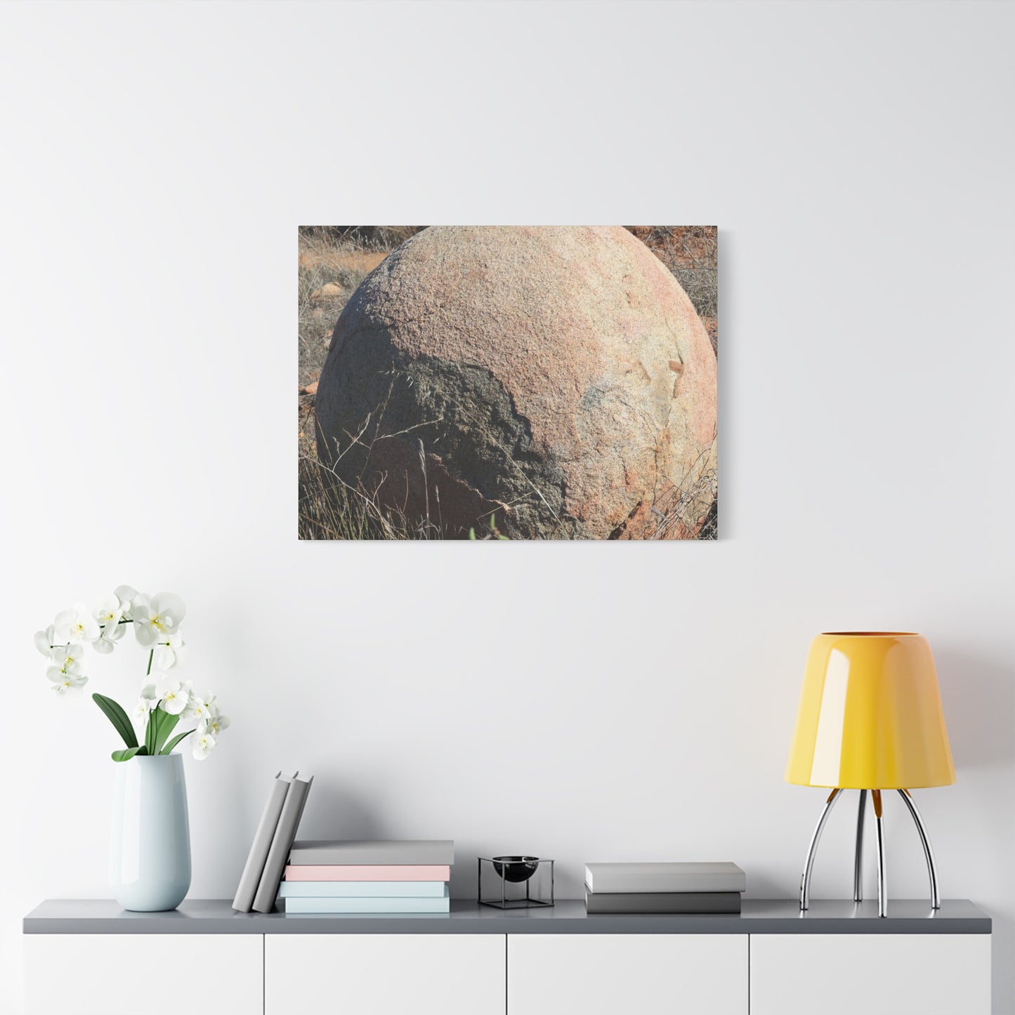 Spherical Stone at Rest - Unique Stretched Canvas Wall Art - Art By Earth
