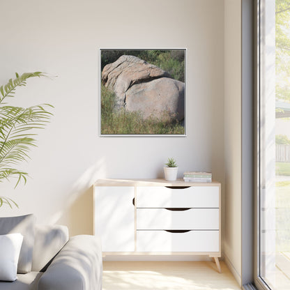Stone Head Emerging from Earth - Unique Stretched Canvas Wall Art - Art By Earth