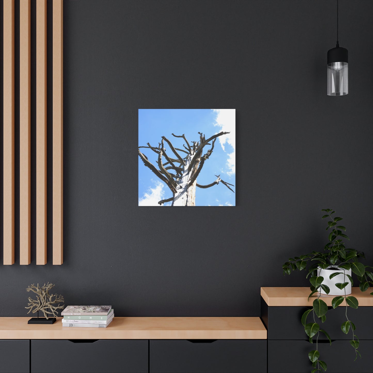 Skeletal Branches Reaching - Unique Frameless Canvas Wall Art - Art By Earth