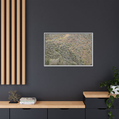 Arid Landscape with Winding Path - Unique Stretched Canvas Wall Art - Art By Earth