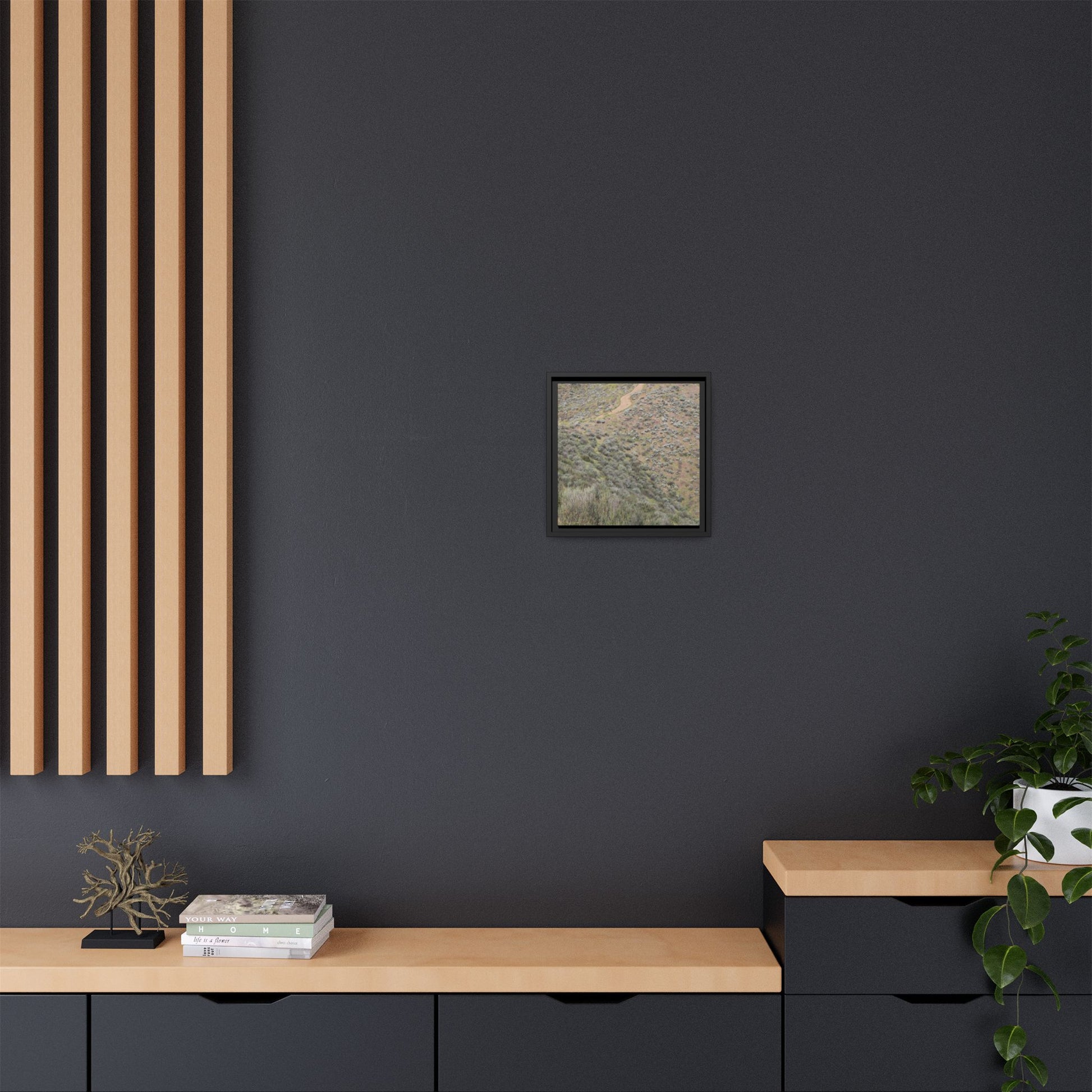 Arid Landscape with Winding Path - Unique Stretched Canvas Wall Art - Art By Earth