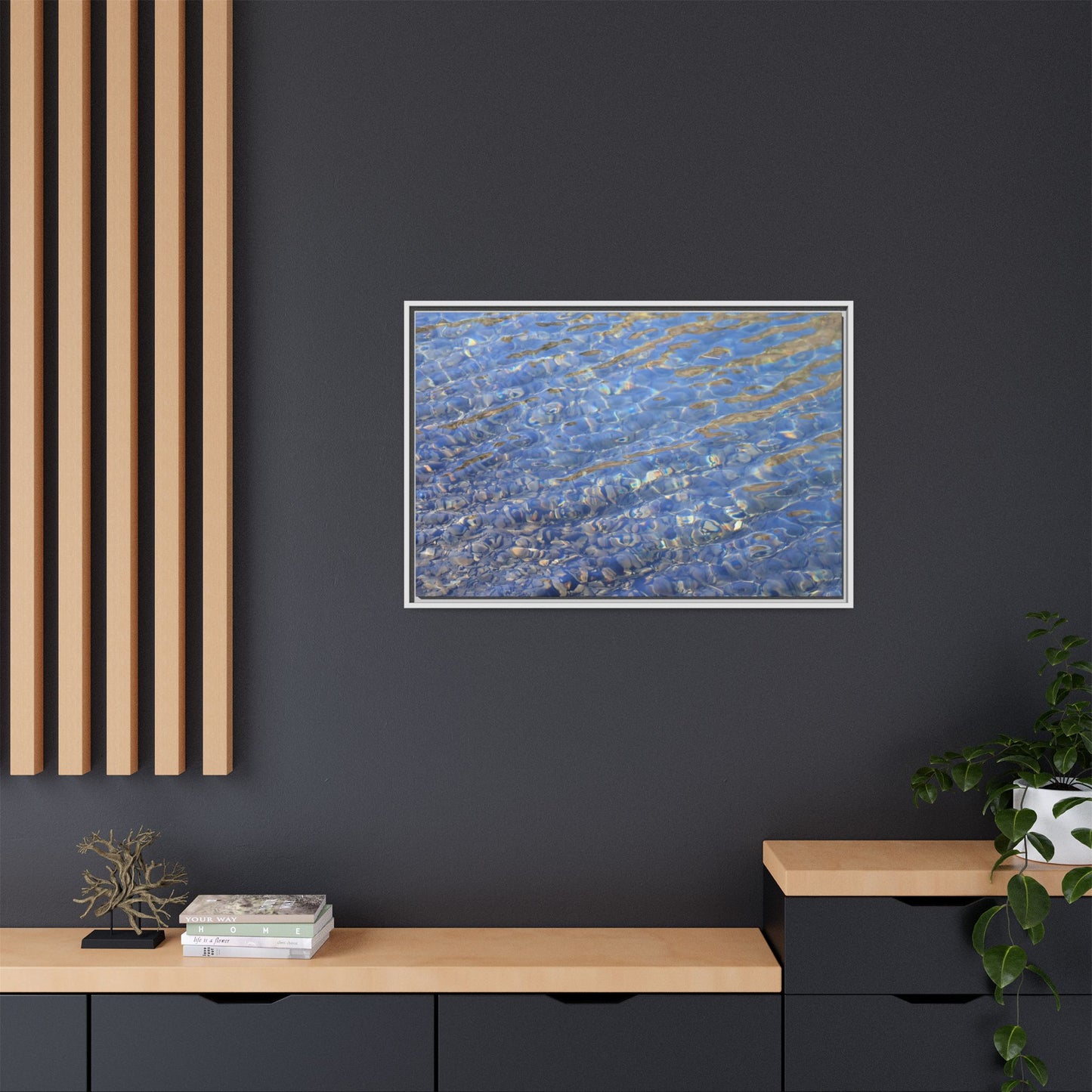 Aqua Fragments - Unique Stretched Canvas Wall Art
