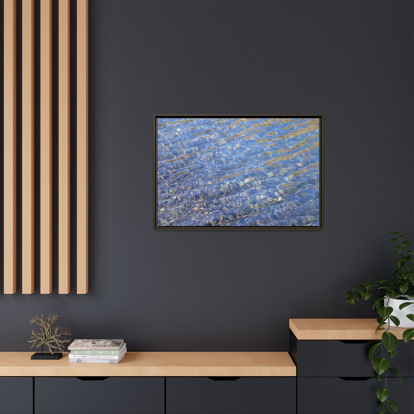 Aqua Fragments - Unique Stretched Canvas Wall Art
