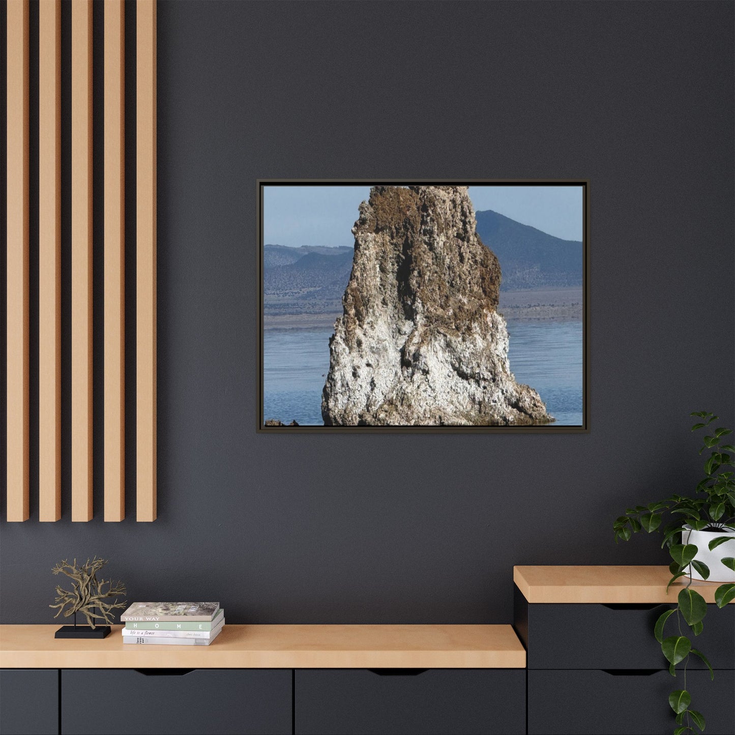 Tufa Tower Reflection - Unique Stretched Canvas Wall Art