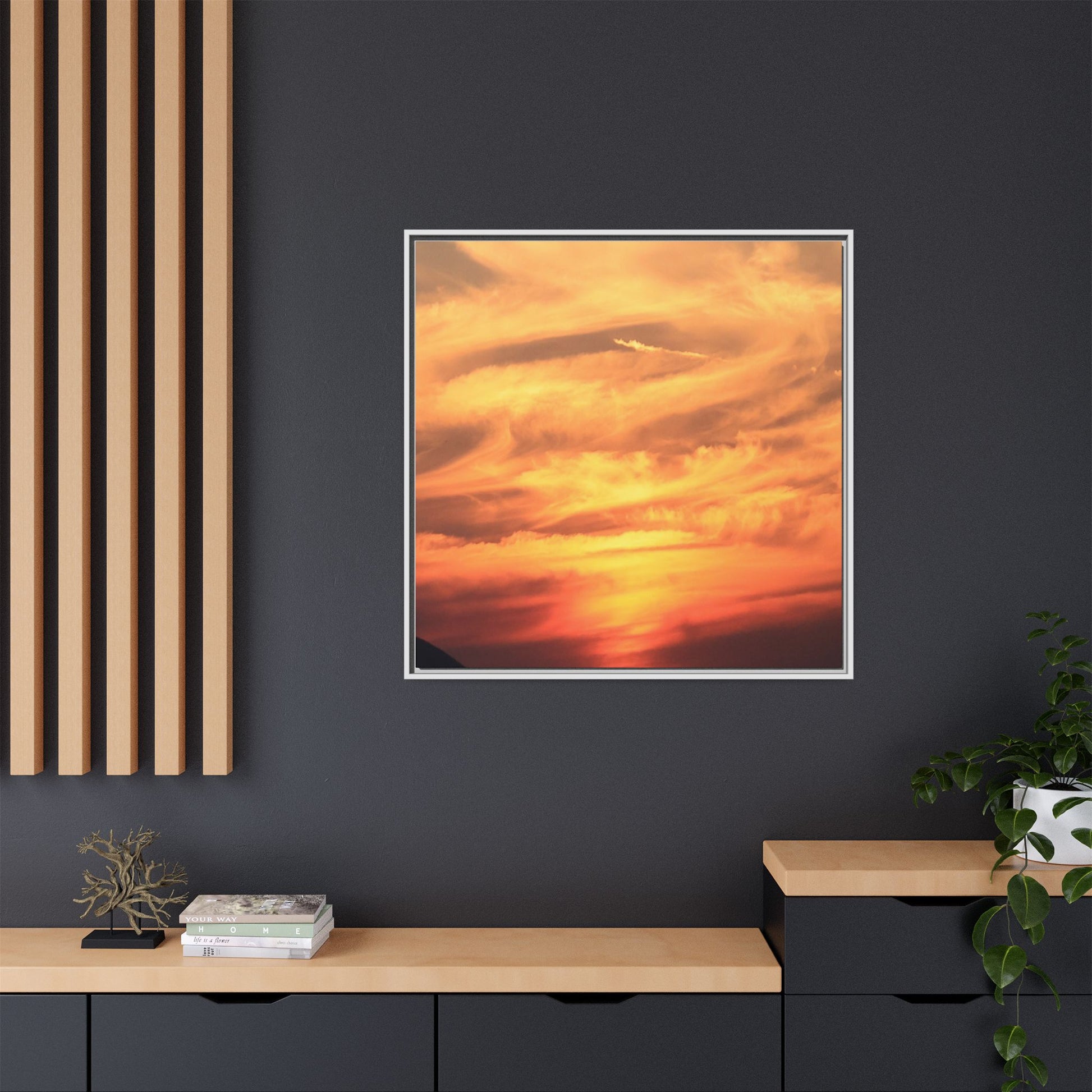 Burning Skies - Unique Stretched Canvas Wall Art - Art By Earth