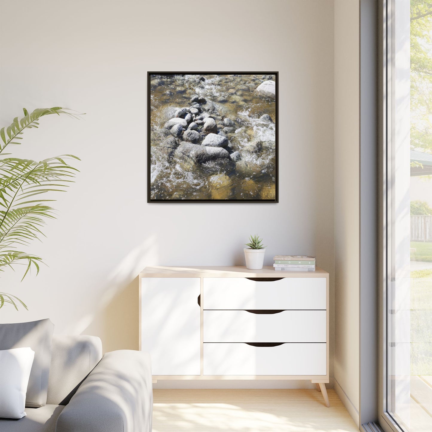 Mountain Stream Flow - Unique Stretched Canvas Wall Art - Art By Earth