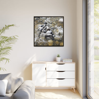 Mountain Stream Flow - Unique Stretched Canvas Wall Art - Art By Earth