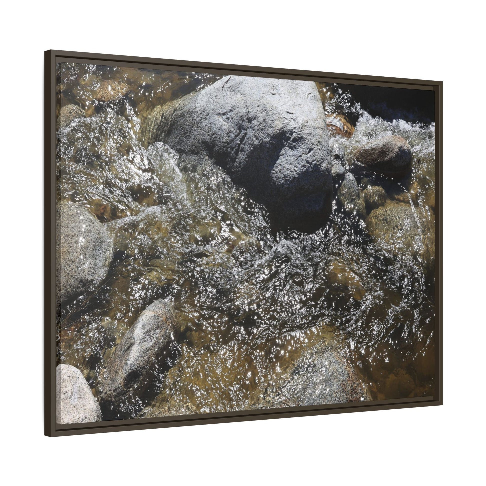 Water's Dance Over Stone - Unique Stretched Canvas Wall Art - Art By Earth