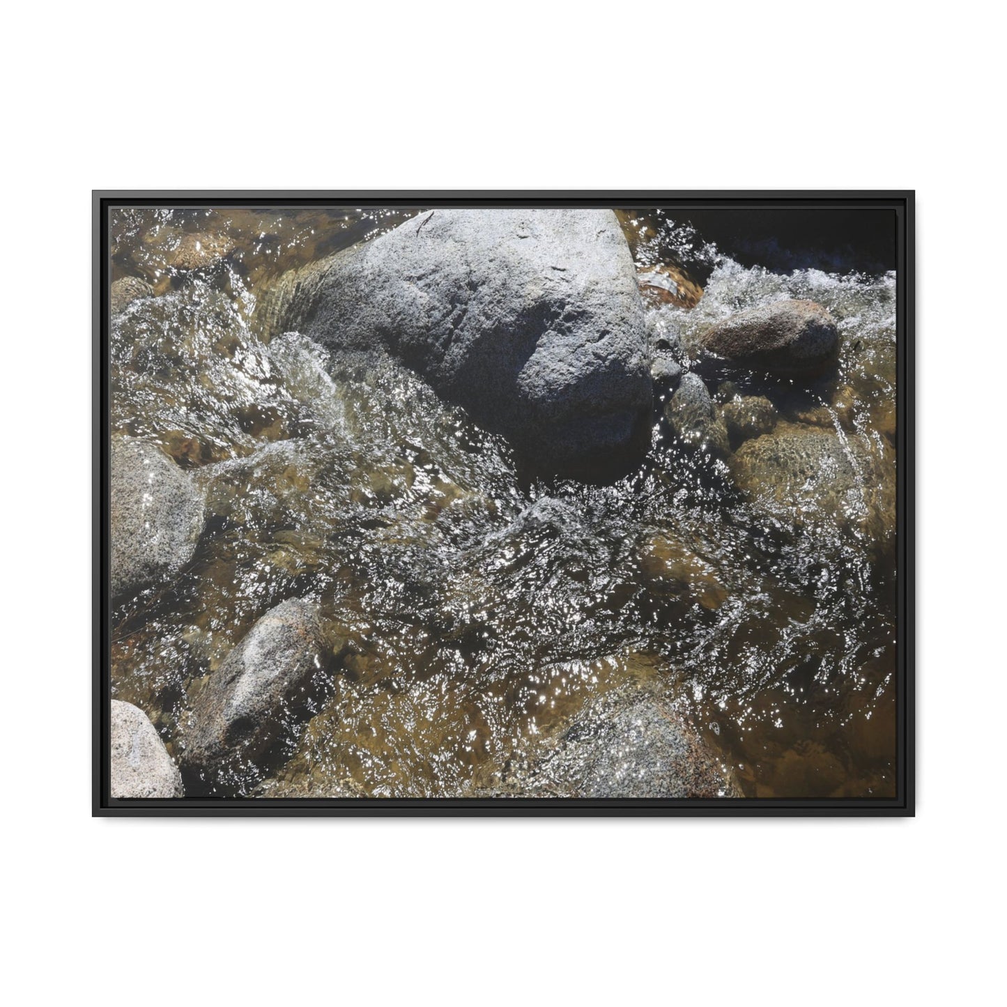 Water's Dance Over Stone - Unique Stretched Canvas Wall Art - Art By Earth