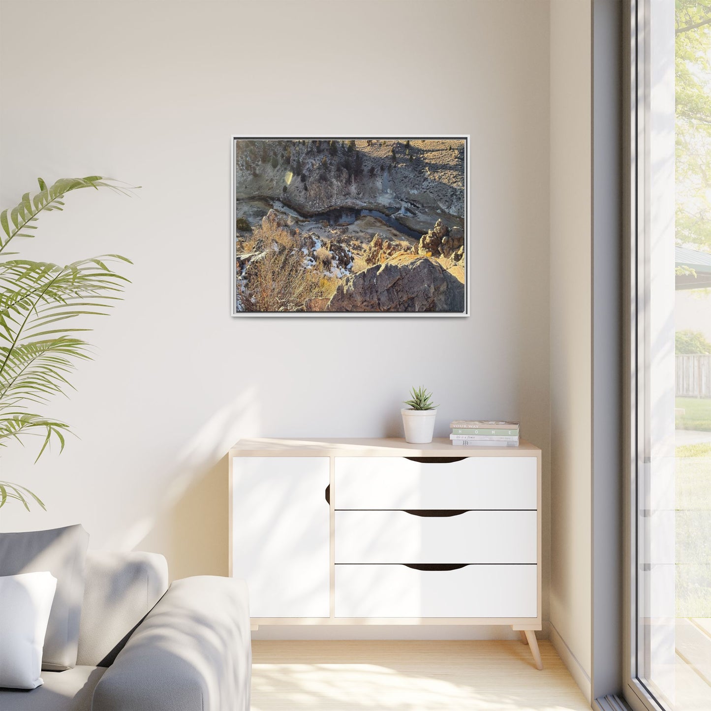 Fractured Landscape at Dawn - Unique Stretched Canvas Wall Art